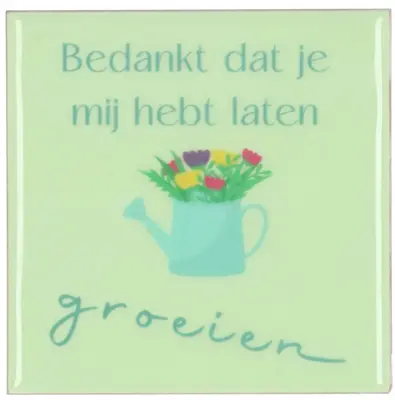 Daan Kromhout Design tegeltje keramiek groeien 10x10cm green