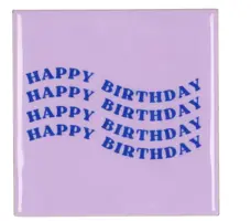 Daan Kromhout Design tegeltje keramiek happy birthday 10x10cm purple kopen?