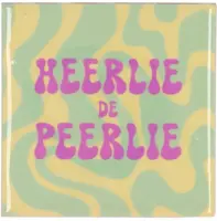 Daan Kromhout Design tegeltje keramiek heerlie de peerlie 10x10cm green kopen?