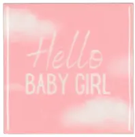 Daan Kromhout Design tegeltje keramiek hello baby girl 10x10cm pink kopen?