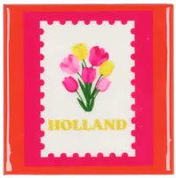 Daan Kromhout Design tegeltje keramiek holland 10x10cm orange, pink
