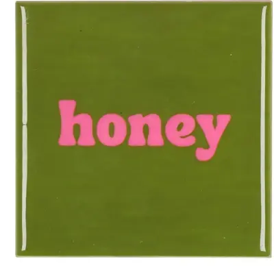 Daan Kromhout Design tegeltje keramiek honey 10x10cm green