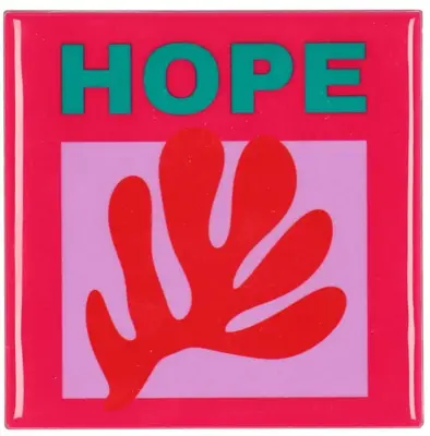 Daan Kromhout Design tegeltje keramiek hope 10x10cm pink