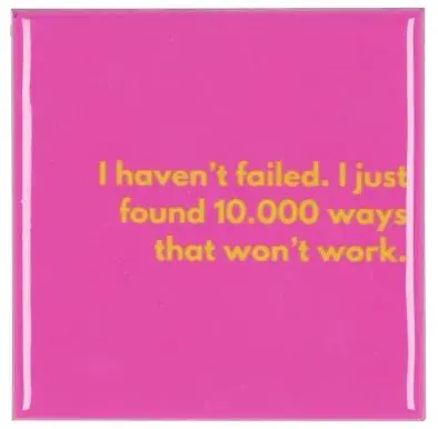 Daan Kromhout Design tegeltje keramiek i haven't pink 10x10cm pink