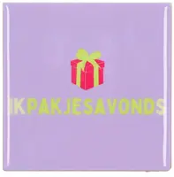 Daan Kromhout Design tegeltje keramiek ikpakjesavonds 10x10cm paars kopen?
