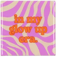 Daan Kromhout Design tegeltje keramiek in my glow up era 10x10cm purple