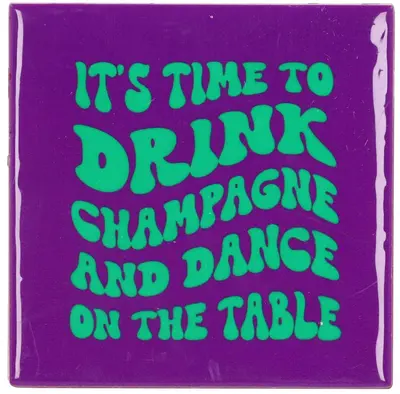 Daan Kromhout Design tegeltje keramiek it's time to drink 10x10cm paars