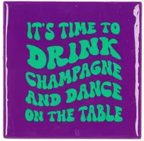 Daan Kromhout Design tegeltje keramiek it's time to drink 10x10cm paars kopen?