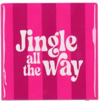 Daan Kromhout Design tegeltje keramiek jingle all the way 10x10cm roze