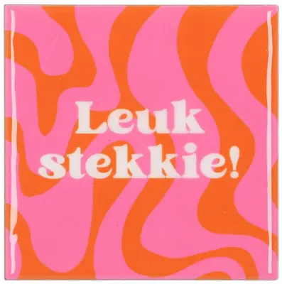 Daan Kromhout Design tegeltje keramiek leuk stekkie! 10x10cm pink
