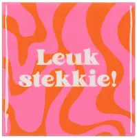 Daan Kromhout Design tegeltje keramiek leuk stekkie! 10x10cm pink kopen?