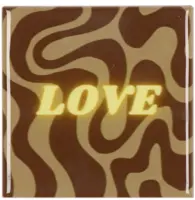 Daan Kromhout Design tegeltje keramiek love 10x10cm brown kopen?