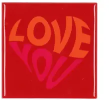 Daan Kromhout Design tegeltje keramiek love you 10x10cm red kopen?