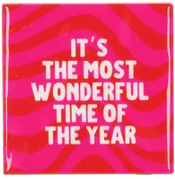 Daan Kromhout Design tegeltje keramiek most wonderful time 10x10cm roze