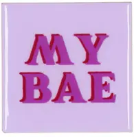 Daan Kromhout Design tegeltje keramiek my bae 10x10cm purple kopen?