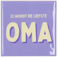 Daan Kromhout Design tegeltje keramiek oma 10x10cm purple kopen?