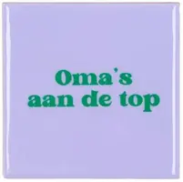 Daan Kromhout Design tegeltje keramiek oma's aan de top 10x10cm paars kopen?