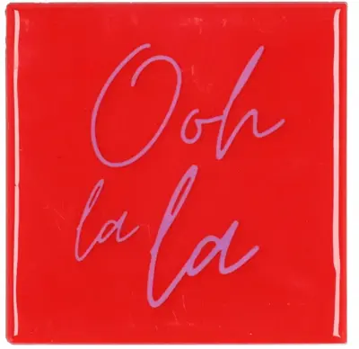 Daan Kromhout Design tegeltje keramiek ooh la la 10x10cm red