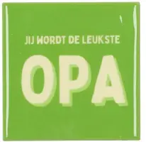 Daan Kromhout Design tegeltje keramiek opa 10x10cm green kopen?