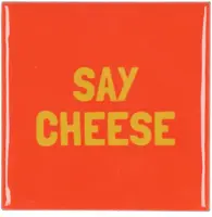 Daan Kromhout Design tegeltje keramiek say cheese 10x10cm orange kopen?
