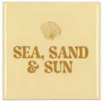 Daan Kromhout Design tegeltje keramiek sea sand sun 10x10cm beige kopen?