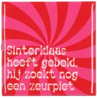 Daan Kromhout Design tegeltje keramiek sinterklaas heeft gebeld 10x10cm roze kopen?