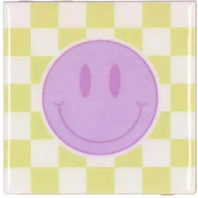 Daan Kromhout Design tegeltje keramiek smiley 10x10cm multi