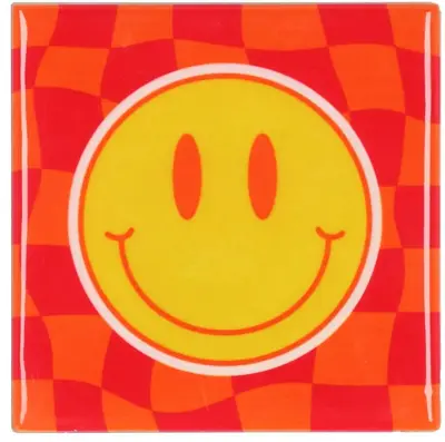 Daan Kromhout Design tegeltje keramiek smiley 10x10cm multi