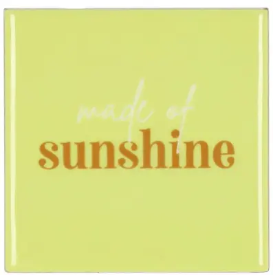 Daan Kromhout Design tegeltje keramiek sunshine 10x10cm green