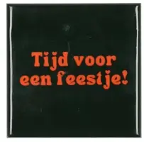 Daan Kromhout Design tegeltje keramiek tijd voor een feestje! 10x10cm green kopen?