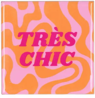 Daan Kromhout Design tegeltje keramiek tres chic 10x10cm pink