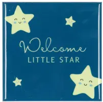 Daan Kromhout Design tegeltje keramiek welcome little star 10x10cm blue kopen?
