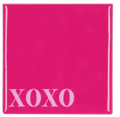 Daan Kromhout Design tegeltje keramiek xoxo 10x10cm pink