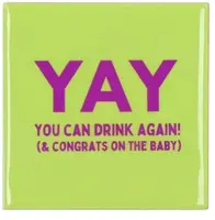 Daan Kromhout Design tegeltje keramiek yay you can drink again 10x10cm green kopen?