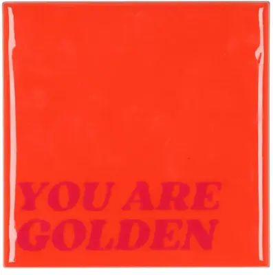 Daan Kromhout Design tegeltje keramiek you are golden 10x10cm orange