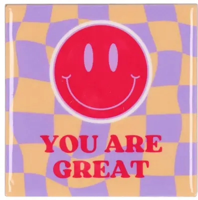 Daan Kromhout Design tegeltje keramiek you are great 10x10cm multi