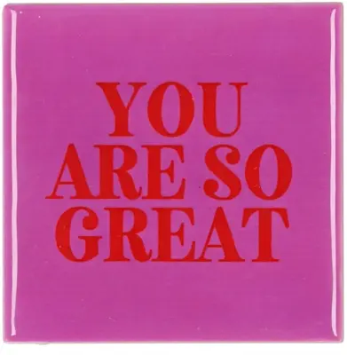 Daan Kromhout Design tegeltje keramiek you are so great 10x10cm purple
