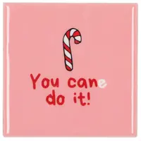 Daan Kromhout Design tegeltje keramiek you cane do it 10x10cm roze kopen?