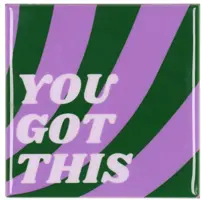 Daan Kromhout Design tegeltje keramiek you got this 10x10cm purple, green