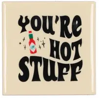 Daan Kromhout Design tegeltje keramiek you're hot stuff 10x10cm crème kopen?