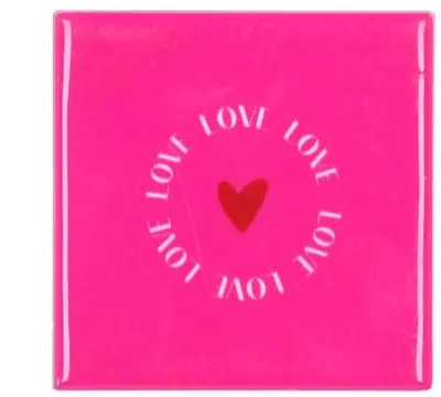 Daan Kromhout Design tegeltje  love 10x10cm fuchsia