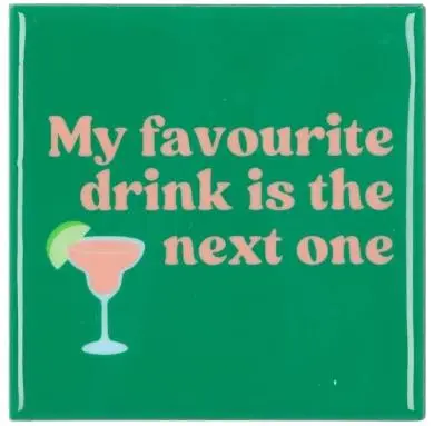 Daan Kromhout Design tegeltje  my favorite drink 10x10cm groen