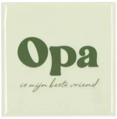 Daan Kromhout Design tegeltje  opa is mijn beste vriend 10x10cm groen