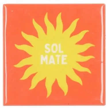 Daan Kromhout Design tegeltje  sol mate 10x10cm yellow