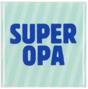 Daan Kromhout Design tegeltje  super opa 10x10cm blauw