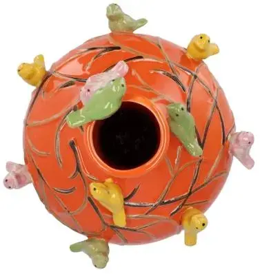 Daan Kromhout Design vaas aardewerk bird 26x33cm oranje - afbeelding 2