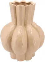 Daan Kromhout Design vaas aardewerk garlic low 16x19cm zand - afbeelding 1