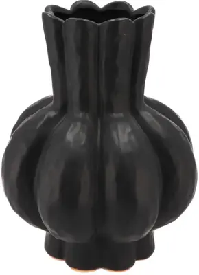 Daan Kromhout Design vaas aardewerk garlic low 21x25cm zwart - afbeelding 1