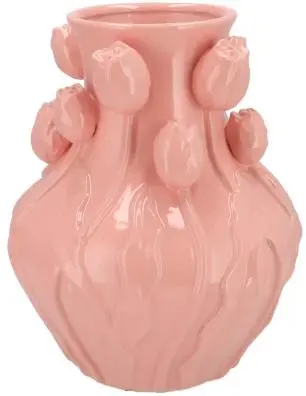 Daan Kromhout Design vaas aardewerk mara 24x27cm roze - afbeelding 1