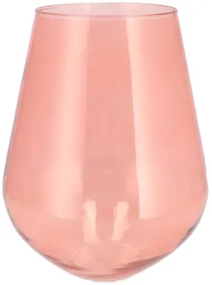 Daan Kromhout Design vaas glas mira 20x22cm roze - afbeelding 1